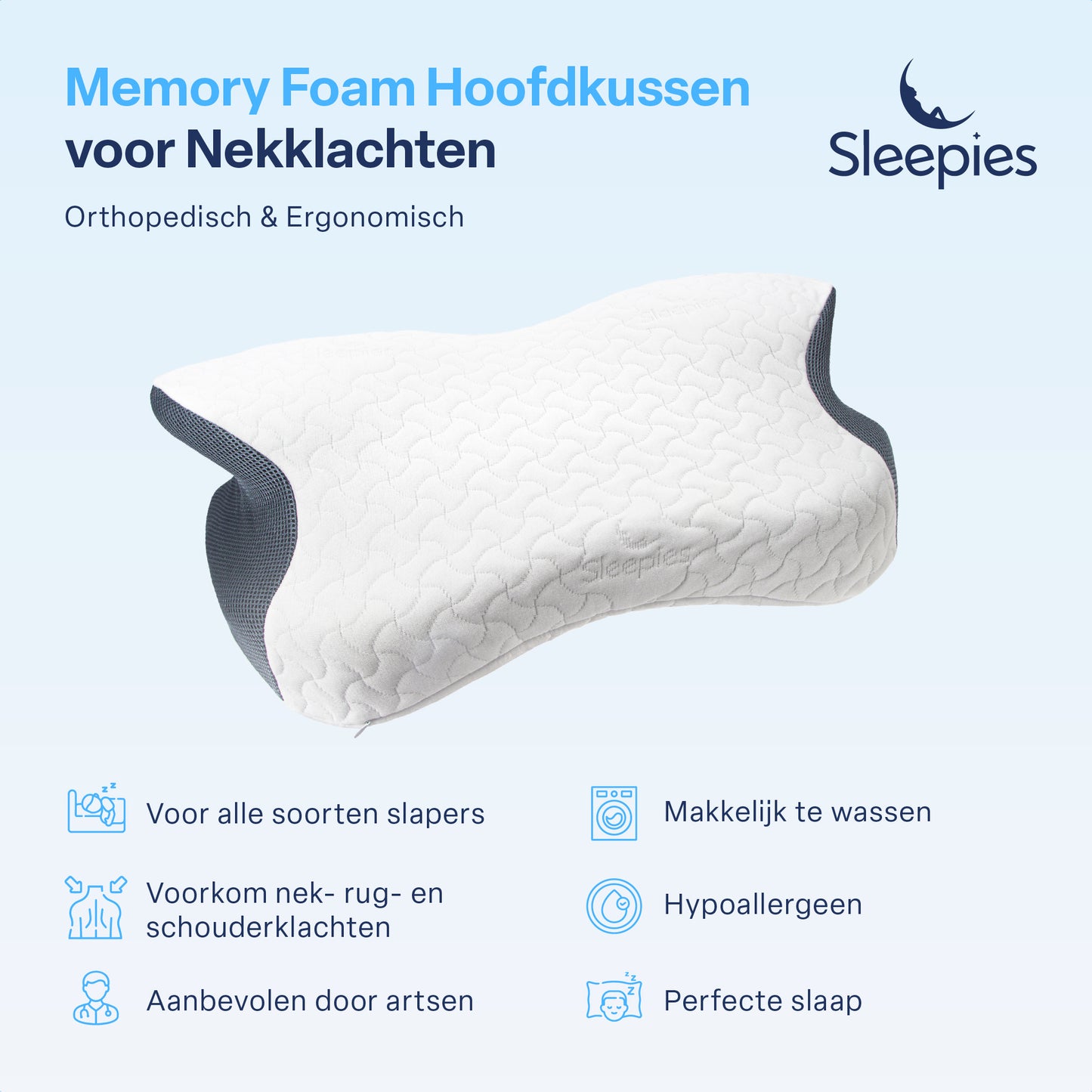 Sleepies® Memory Foam Hoofdkussen voor Nekklachten