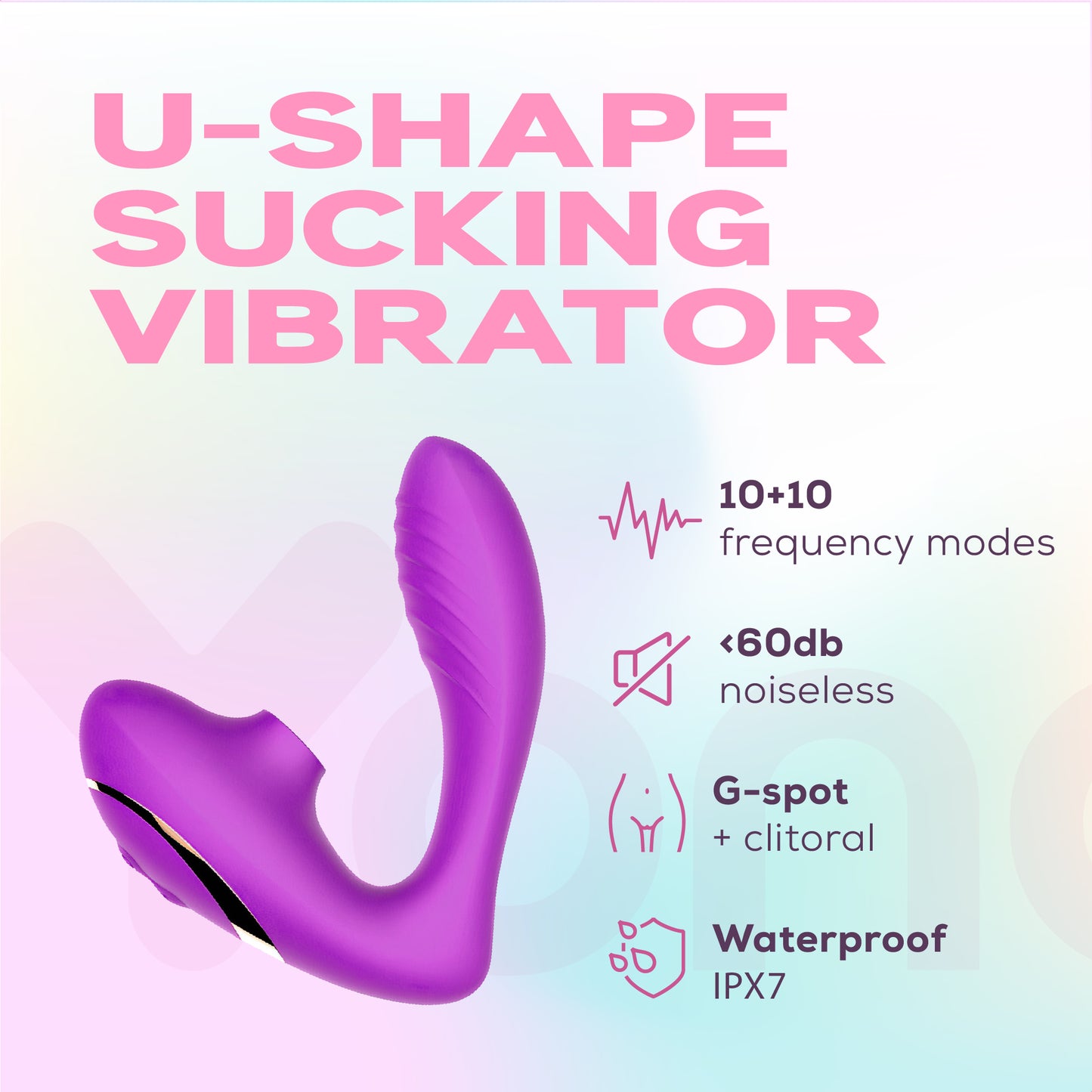 Yonovo® U-shape luchtdruk vibrator Paars