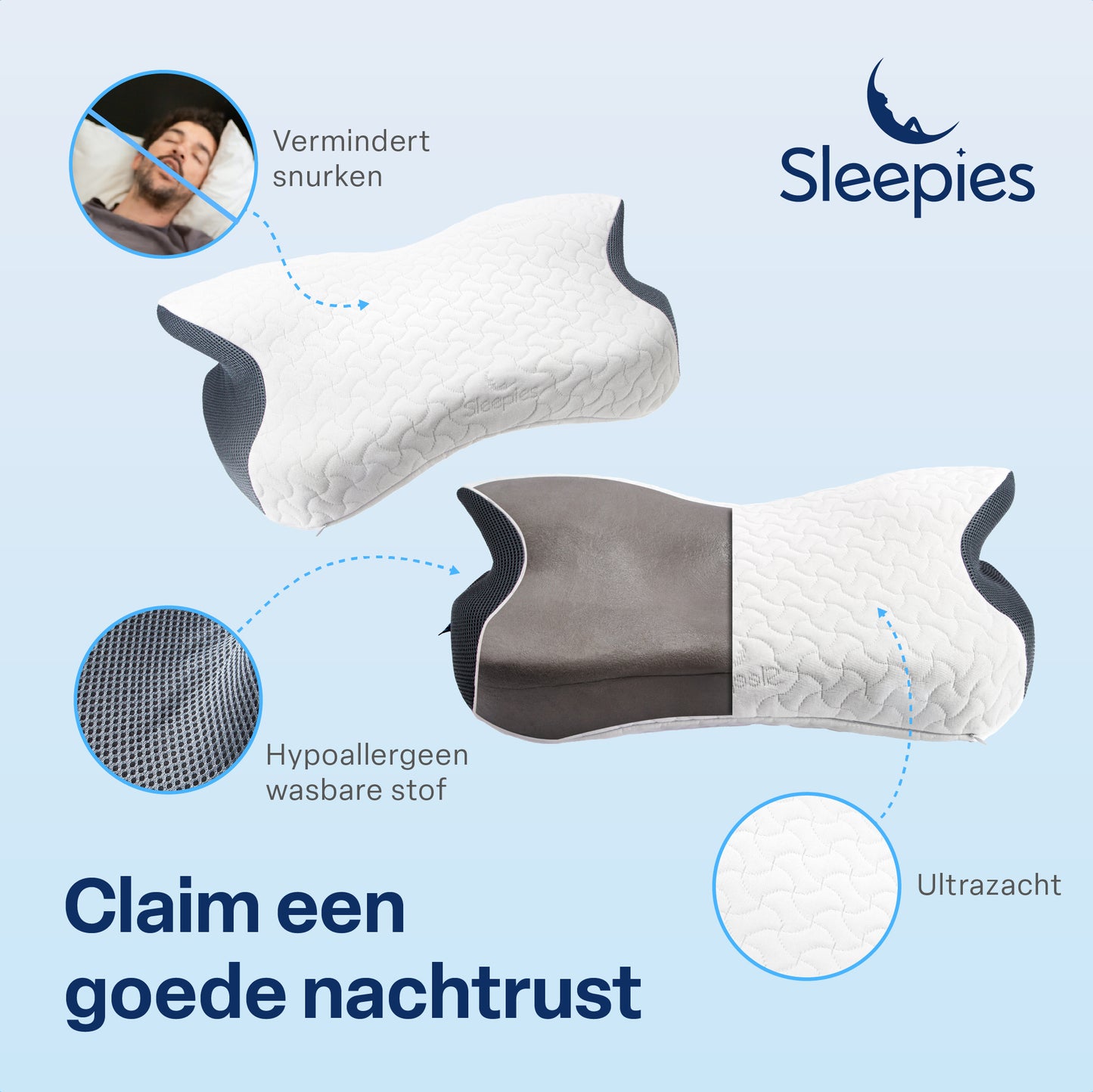 Sleepies® Memory Foam Hoofdkussen voor Nekklachten