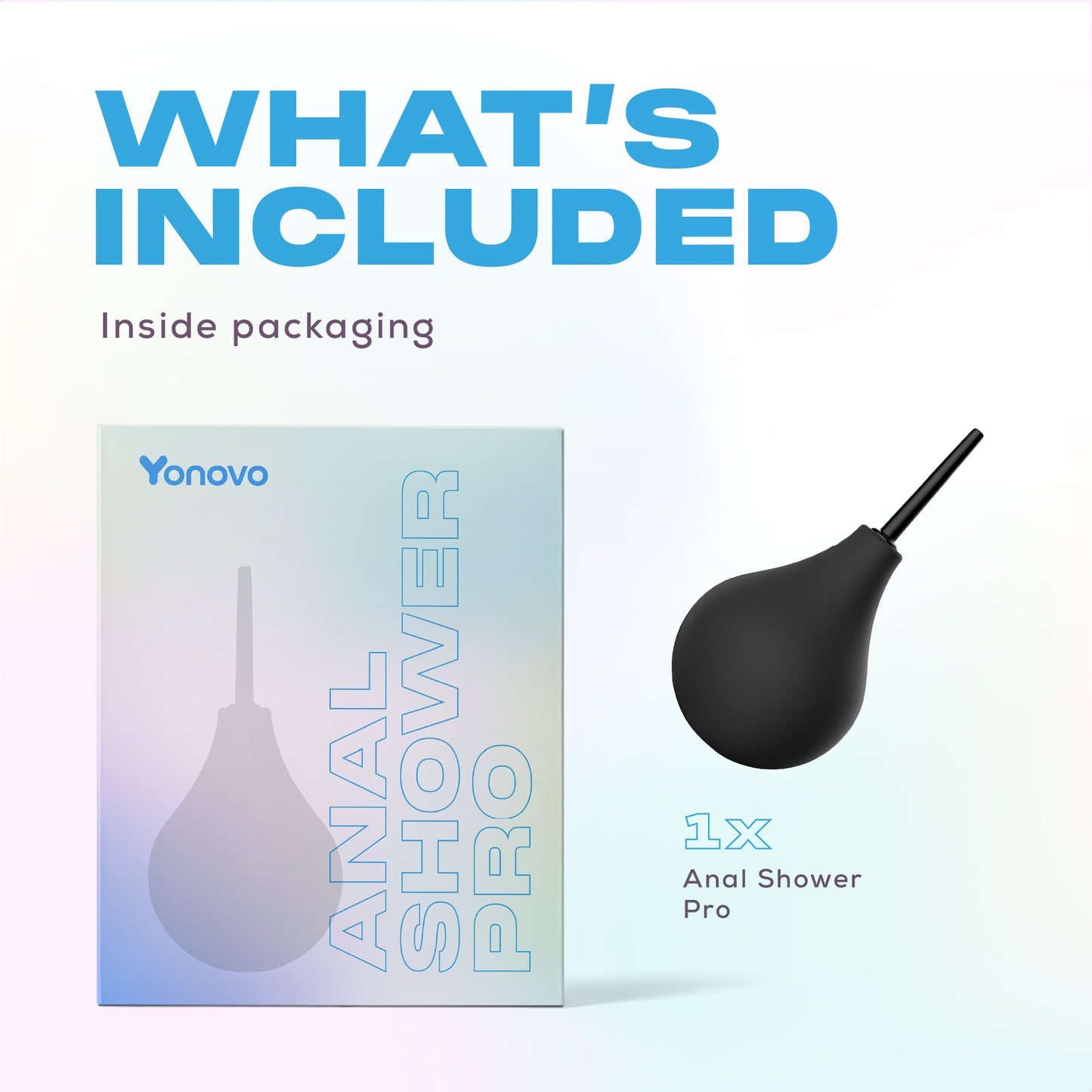 Yonovo® Anaal Douche Pro + Yonovo® Prostaat vibrator met cockring