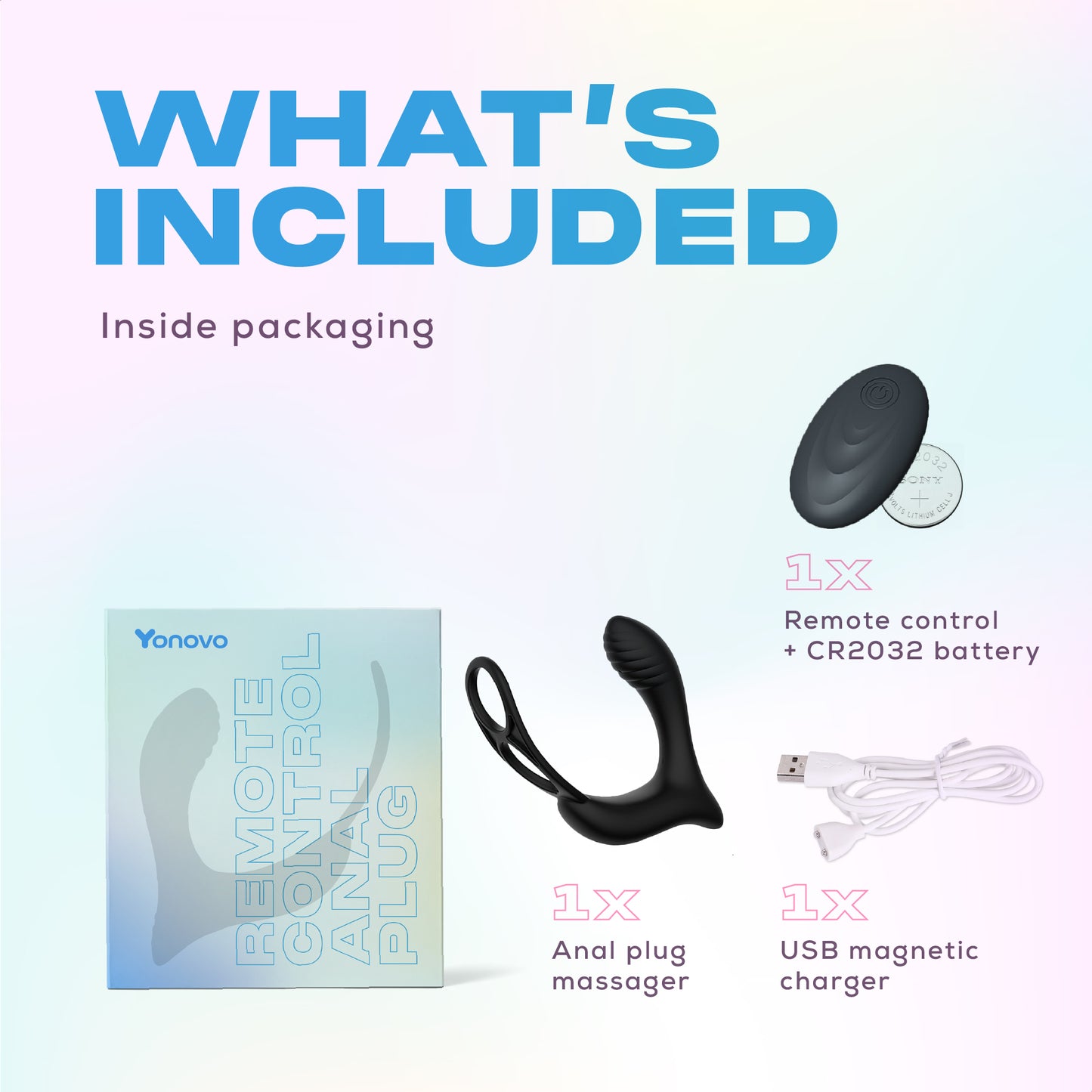 Yonovo® Anaal Douche Pro + Yonovo® Prostaat vibrator met cockring